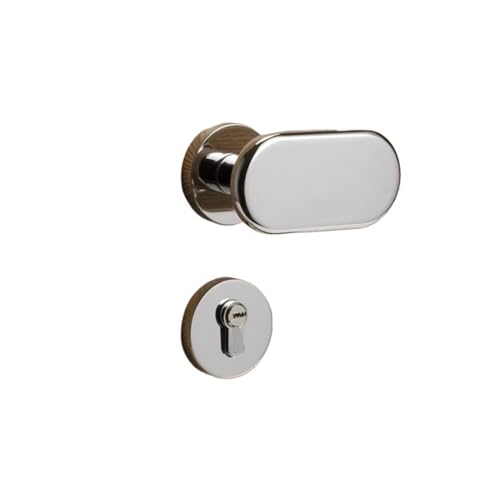 1pcs Indoor Silent Lock Solid Color Door Handle Zinc Alloy Door Lock Bedroom Magnetic Locks Universal Split Locks Door Hardware Tools(Silver-Magnetic Lock)