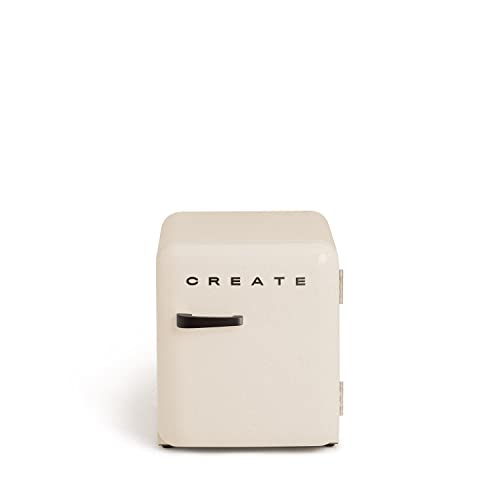 CREATE / RETRO FRIDGE 50 BLACK/Frigorífico blanco roto maneta negra/ 85W, minibar, un estante, diseño retro, 50 cm, dos repisas, capacidad de 48L, bajo consumo, 50x44x49,8 cm