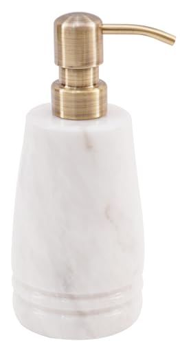 SPESHSTONES Marble Soap Dispenser 7.5 White Dish Soap Dispenser with Stainless Steel Pump Refillable Liquid Hand Soap Dispenser with 8.5 Oz Capacity for Kitchen Sink and Bathroom Countertop