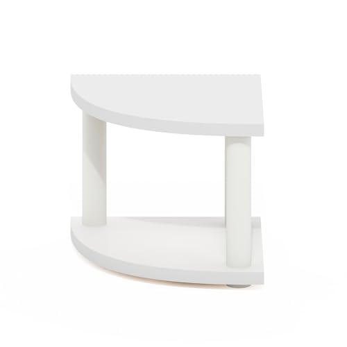 Image of Furinno Turn-N-Tube Kitchen Countertop Organizer, 2-Tier Corner Countertop Organizer Shelf, Corner Shelf, for Kitchen, Pantry, Organizers and Storage, White