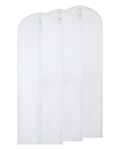 OTraki Kleidersack Lang 3 Stück, 60x180cm Kleidersäcke mit Reißverschluss, Kleidersack Anzug Schutzhülle PEVA Transparent Wasserdichter für Männer Frauen Kleiderhülle für Kleider Mäntel Abendkleider
