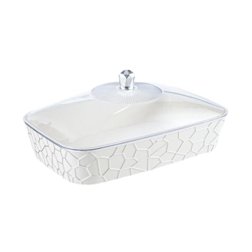 Plateau de collation réutilisable 36.8cm avec couvercle, range-plat transparent pour table ordonnée - 2