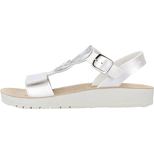 Geox Fille J Costarei Gi Sandal, Argenté, 26 EU