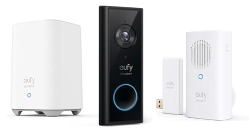 Image of eufy Security, Video Doorbell S220 2K (Battery-Powered) with HomeBase, 2K HD, No Monthly Fee Video Doorbell Chime, Add-on Chime for S220/S330, Requires eufy HomeBase 2 or HomeBase