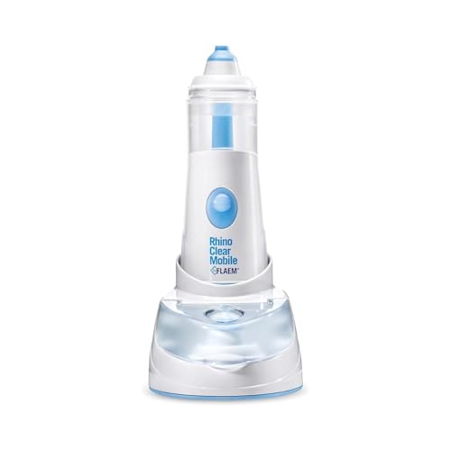 Flaem, Rhino Clear Mobile, Doccia Nasale Portatile e Ricaricabile, Lavaggio Nasale Bambini e Adulti, Trattamento delle Alte Vie Respiratorie per Raffreddori, Sinusite e Allergie, Made in Italy