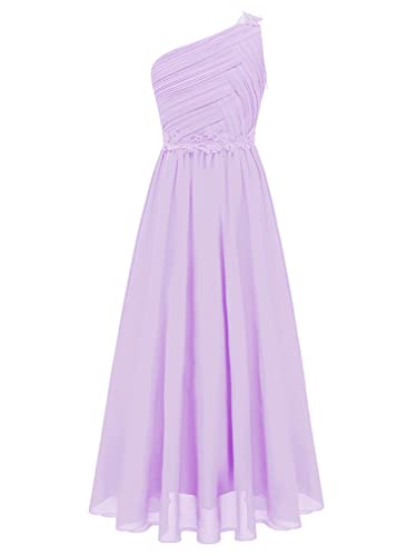 Choomomo Girls Special Occasion Dress One Shoulder Chiffon Junior Bridesmaid Wedding Flower Girl Dress