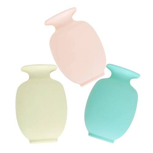 GANAZONO 3 Piezas Jarrones Adhesivos de Pared Plástico Duradero Macetas Colgantes Reutilizables para Decoración Creativa Ventanas Espejos y Azulejos para Hogar Oficina y Bodas Colores