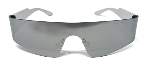 Wrap Around Sunglasses for Women Men Trendy Rimless Futuristic Shades Flat Top Fashion Eyeglasses2