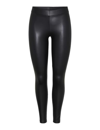 PIECES Damen Pcnew Shiny Leggings Noos, Schwarz, L-XL PIECES Damen Pcnew Shiny Leggings Noos, Schwarz, L-XL