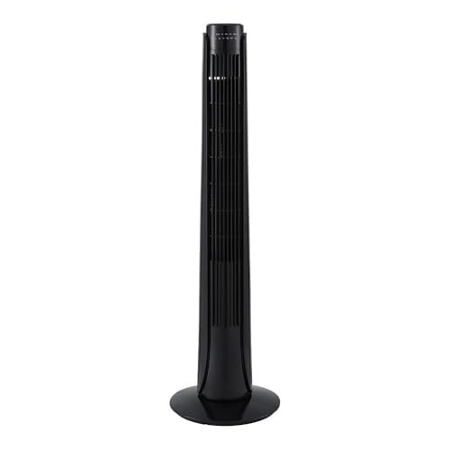 Devanti Electric Tower Fan, 93cm Tall, Auto Oscillating, 85 Degrees Wide Air Coverage, 3 Speeds, 3 Modes, 7.5Hour Timer Setting, Portable Fans with Remote Control for Home Office Living Room - Black