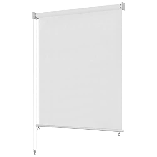 Toldo vertical blanco de 245 x 140 cm con protección visual y solar HDPE 2