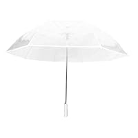 SMATI Großer Regenschirm Golf Transparent - Solide; Durchmesser= 124cm; Automatische Öffnung; Gemischter Regenschirm; Für 2 Personen; Ideal für Hochzeiten; Gesäumte Farbe WEISS.
