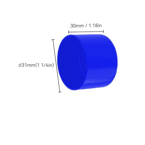 Image of 4Pcs Rubber End Caps ID 31mm (1-1 /4 inch) Blue Flexible Protective Caps Soft Elastic Dustproof Cover for Rod Tube Screw Bolt