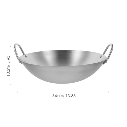Wok de acero inoxidable 34 cm con asas dobles miniatura 2