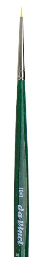 Image of da Vinci Watercolor Series 5570 CosmoTop Nova Paint Brush, Round Synthetic with Short Green Handle, Size 10 /0