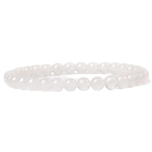 OutFyt Bracelet En Pierre D'Agate Blanche Naturelle De 6 Mm, 7 Cristaux De Chakra, Perles Extensibles, Bracelets Porte-Bonheur D'Été Pour Femmes Et Hommes,...