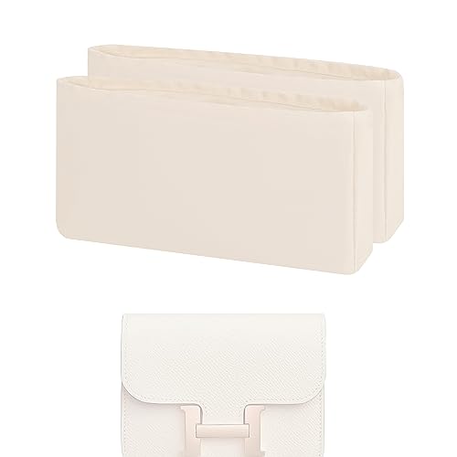 XYJG Bolsa organizadora sedosa para manter a forma da bolsa Hermes Constance 19/19/24/nova 24 bolsas, bolsa de mão de luxo leve e resistente (Constance19, Craie)
