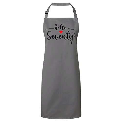 Tablier de cuisine gris cadeau 70 ans original pour mamie papy