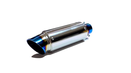 Amazon | 汎用! ステンレス 60.5MM サイレンサー マフラー (チタン焼き