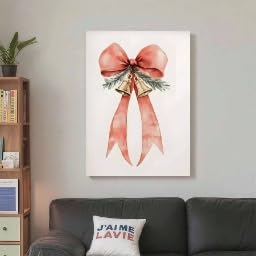 Toile murale style rétro pour salon chaleureux minimaliste rouge et vert