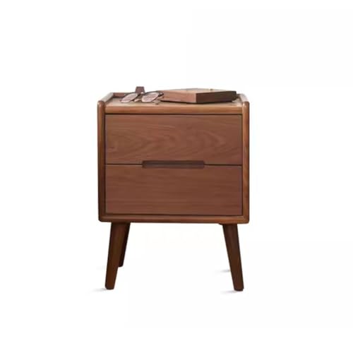 Mesitas De Noche Mesita de noche minimalista moderna de madera maciza, armario de almacenamiento for dormitorio, luz nórdica, mesita de noche pequeña de nogal negro de lujo Mesas De Noche Para Dormito
