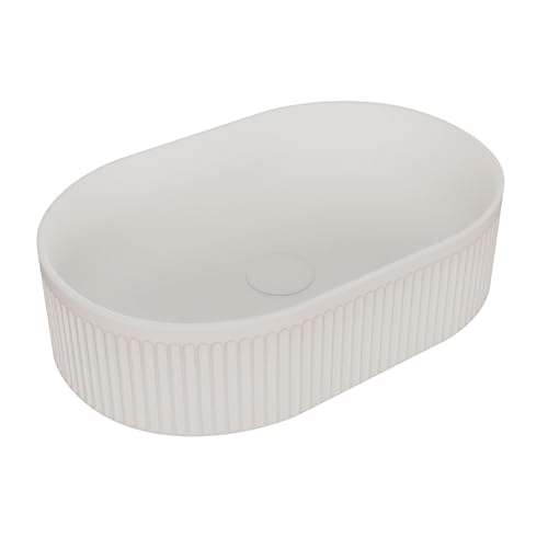 LEMONBATH Lavabo Sobre Encimera Ovalado Blanco Mate - Medidas 50 x 32 x 12 cm - Lavabo Cerámica Moderno para Colocar encima de Encimera de Mueble Baño - Lavamanos Ovalado