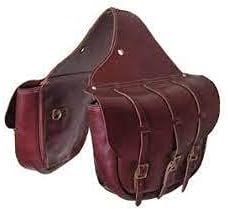 Cowhide Genuine Leather Western Equestrian Trail Simple Horse Saddle Bag Pack Equipment Horse Saddle Bags Tack Set Accessories Size: 10” L x 10” W x 3 ½” D inches, MO-SBAG-10