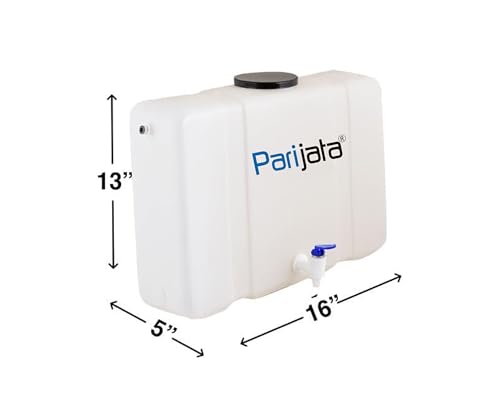 Image of PARIJATA 18L Waste Water Collection Tank | Wall-Mountable Food Grade HDPE Plastic | Easy to Connect with All Water Purifiers & Air Conditioners | Without Auto Sensor | Includes Fitting Accessories