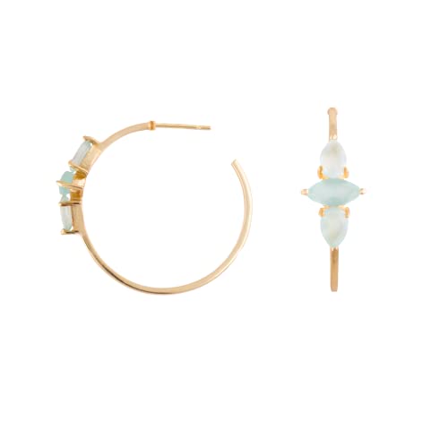 Boucles d'oreilles anneaux Kasia Aguamarina aux finitions de haute joaillerie