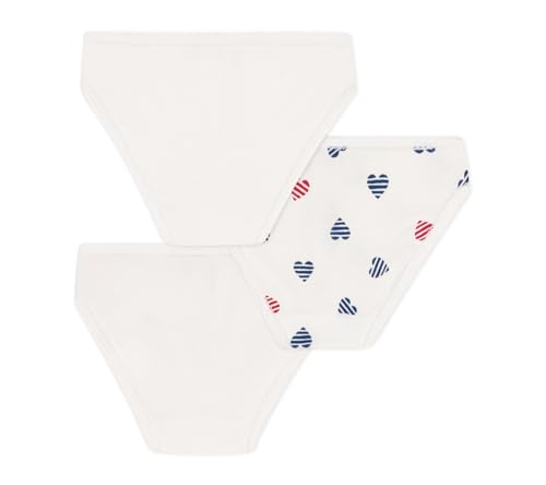 Petit Bateau GIRLS heart-print cotton panties - 3-Pack sizes 2-12 YEARS2