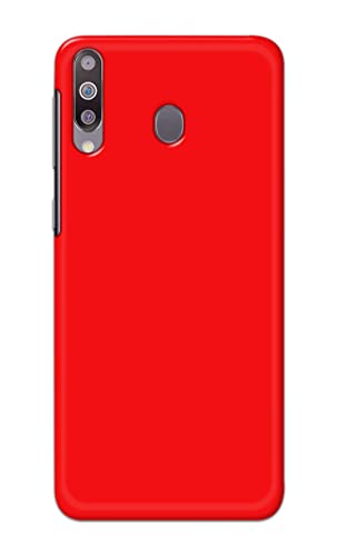 Image of Printed Hard Back Cover Case for Samsung Galaxy M30 Back Cover (Plain Red) -1803