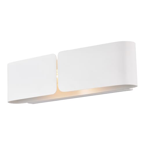 Applique Hug 2 lumières : la solution gain de place en fer laqué blanc pour couloir