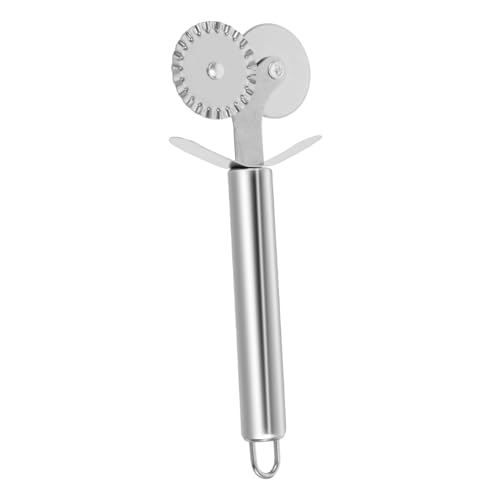 SOIMISS Taglierina Pizza Doppia Rotella Acciaio per Pasta e Impasti Scorrevole per Fette Strumento Professionale per Pizzerie e Cucina Domestica