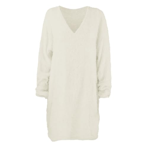MESSIYO Sweater Dress for Women 2026 Fall Long Sleeve Dresses White - image 4