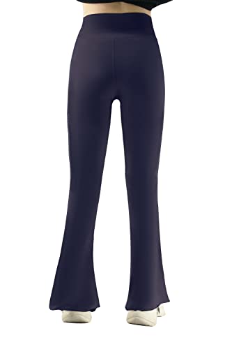 Girls’Flare Leggings Cross Waist Bell Bottoms Yoga Pants for Girls 7-14 Years2