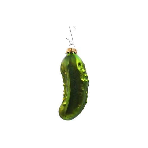 Adorno de pepino navideño Dekohelden24 en vidrio de 11 cm para decoración de abetos 5