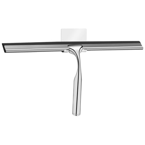 Duschabzieher Edelstahl Duschwischer 14 Inch ohne Bohren Silikon Abzieher Dusche Badezimmer Duschwandabzieher Fensterabzieher mit Haken Badabzieher