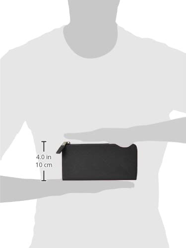 Lacoste Wallet Official Enameled Leather Long Zip Wallet, Black (Black 19-3911Tcx) #TOP4