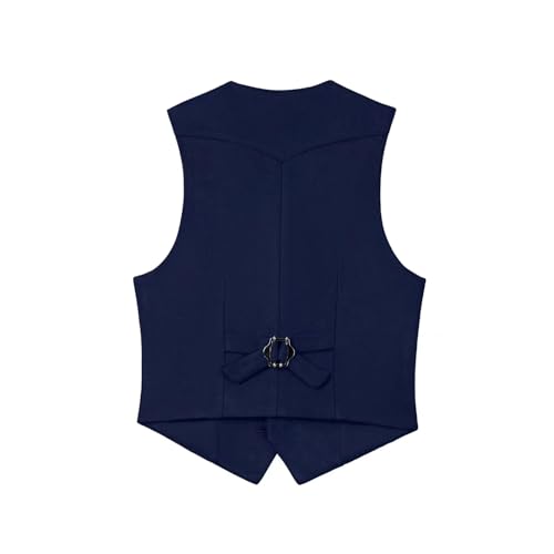 Image of Retro Boys Western Cowboy Vest for Kids Leather Suede Waistcoat | vintage dress vests, welt pockets, v-neck, adjustable waist, formal slim fit, wedding outfit, farm christmas birthday prom