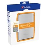  Verbatim Store \'n\' Go USB 2.0 Portable Hard Drive 250GB - Disco duro (250 GB, 5400 RPM, 63.5 mm (2.5\"), 8 MB, 135 g, 16 mm) Plata