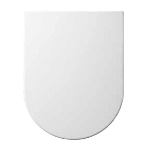 EuroshowersONE Seat Short D Shape Soft Close Toilet Seat White by Euroshowers