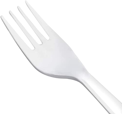 Nicole Fantini's Disposable Economical Plastic White Forks (50 Count) for home Resturant, Hotel, Deli & big parties
