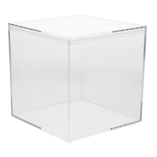 VANZACK Clear Acrylic Box with Lid Jewelry Display Box Plastic Square Cube Decorative Storage Boxes for Candy Pill and Tiny Jewelry, Artwork Display