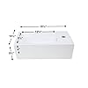 Renovators Supply Manufacturing CASKE Countertop Vessel Sink 18 1/2" In. White Ceramic Rectangular Bathroom Sink With Overflow And Single Faucet Hole #1