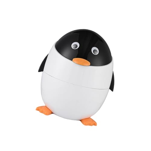 Caneca de basura con tapa fácil y diseño de pingüinos miniatura 4