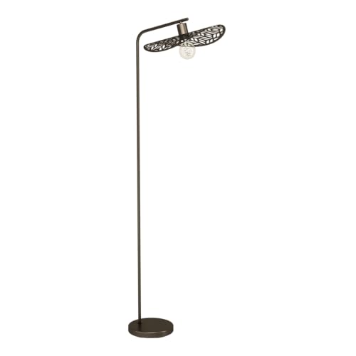 Eglo Swaby Lámpara de pie para salón, con pantalla curvada, iluminación de lectura, fabricada en acero de color bronce y con casquillo E27