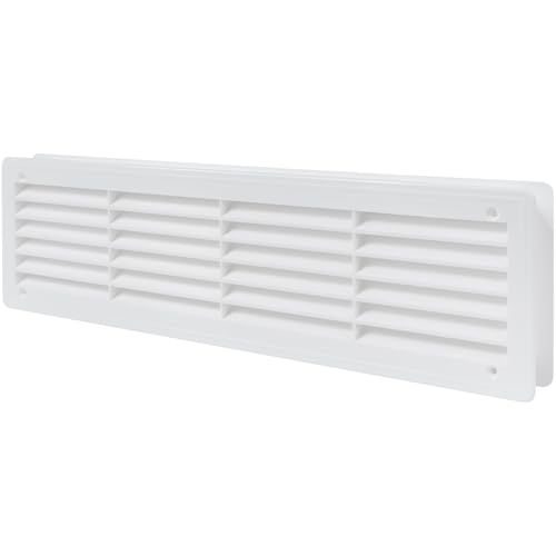 Vent Systems 18" x 5" White Plastic Door Vent Grille - Modern Style - Ideal for Interior Doors, Garages, Cabinets - Easy Installation - Enhances Air Circulation