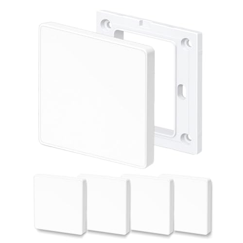 Placa de Pared Ciega, Cubierta Ciega Empotrada, 8,6 X 8,6 Cm Plástico Sin Tornillos Cubierta de Enchufe de Una Sola Marcha Para Enchufes o Interruptores no Utilizados (Blanco (4 PCS))