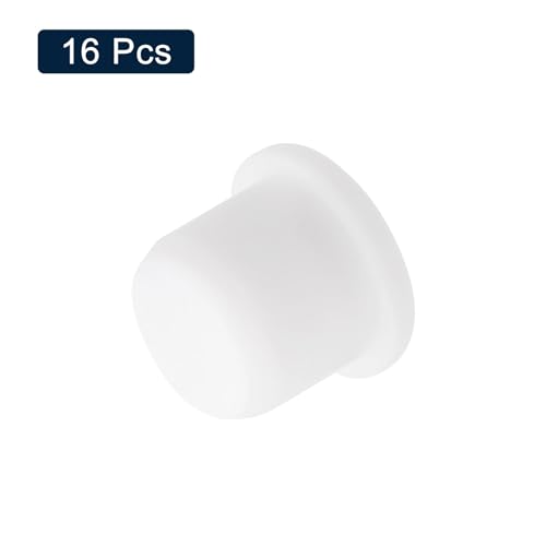 Image of uxcell 16 Pieces White Rubber Stopper, 12.5mm Plug Holes for 12-12.3mm /0.47-0.48 inch Hole