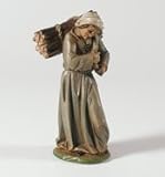  Hirtin mit Holzbündel * bunt bemalt * 12 cm
